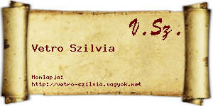 Vetro Szilvia névjegykártya