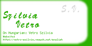 szilvia vetro business card